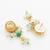 gold plated green stone necklace