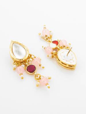 ruby pink kundan necklace set 4