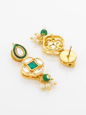 green meenakari kundan necklace set 4