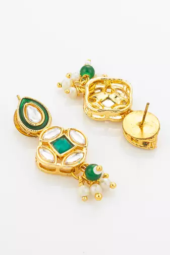 green meenakari kundan necklace set