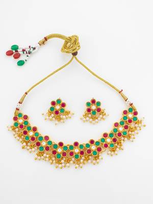 multicolor kundan choker necklace 2