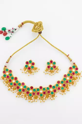 multicolor kundan choker necklace