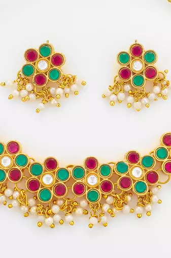 multicolor kundan choker necklace