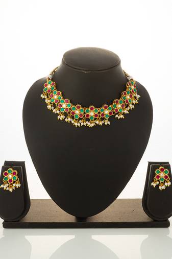 multicolor kundan choker necklace