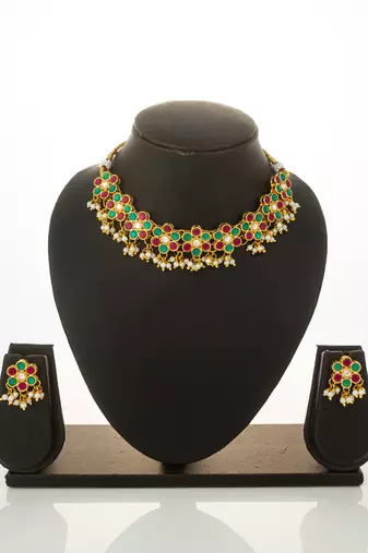 multicolor kundan choker necklace