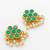 gold plated green floral necklace set