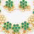 gold plated green floral necklace set