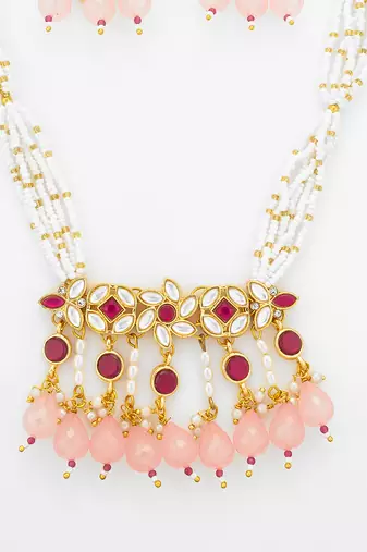 gold plated pearl pendant necklace