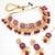 gold plated kundan choker necklace set with purple stone, pearl drop earrings and maang tikka