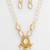 gold plated pearl kundan long set