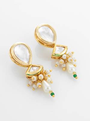 green enamel kundan necklace set 3