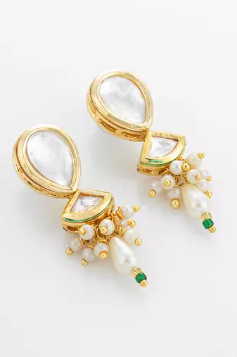 green enamel kundan necklace set