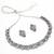silver choker necklace set with blue and turquoise 