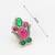 oxidized silver choker necklace set with pink and green stone and stud earrings