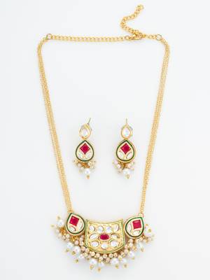 ruby red crescent necklace set 2