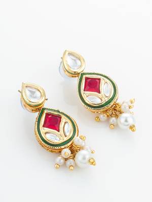 ruby red crescent necklace set 3