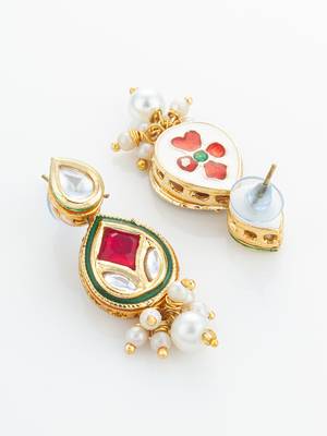 ruby red crescent necklace set 4