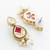 ruby red crescent necklace set