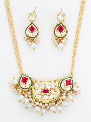ruby red crescent necklace set 5