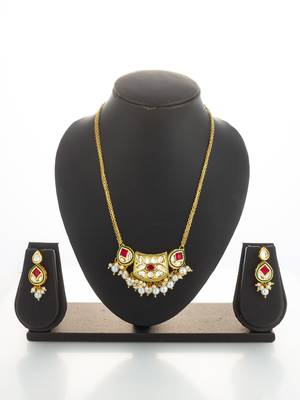 ruby red crescent necklace set 1