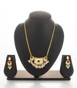 ruby red crescent necklace set