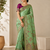 parrot green jaqurad all over jaal border with dola pashmina silk saree