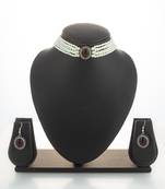 silver plated pearl choker set