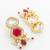gold plated pearl stone necklace set
