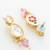 gold plated pink crystal necklace set