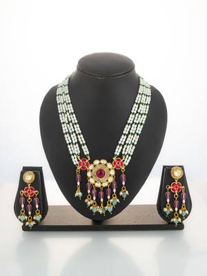 gold plated pearl rani haar set 1