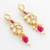 gold plated pearl long necklace set
