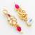 gold plated pearl long necklace set
