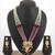 gold plated pearl long necklace set