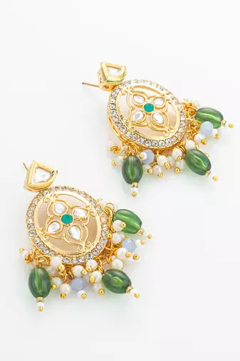 gold plated green choker set