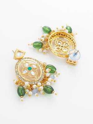 gold plated green choker set 4
