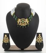 gold plated green choker set