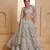 Light Grey Net Zari Embroidered Sequins Beads Lehenga Wedding Wear For Women's