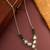 silver plated green kundan necklace