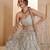 Light Grey Net Zari Embroidered Sequins Beads Lehenga Wedding Wear For Women's