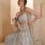 Light Grey Net Zari Embroidered Sequins Beads Lehenga Wedding Wear For Women's