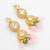 gold plated pink stone necklace set