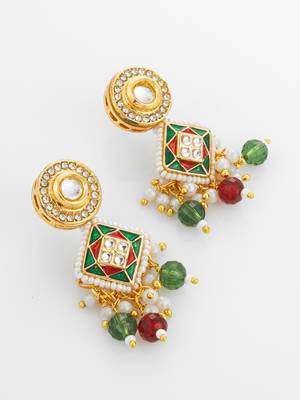 gold plated multicolor pearl necklace set 3
