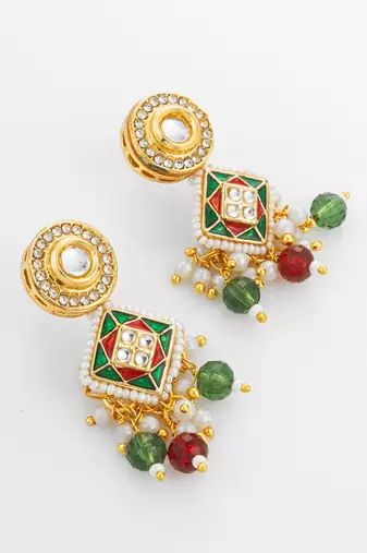 gold plated multicolor pearl necklace set