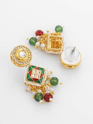gold plated multicolor pearl necklace set 4