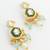 gold plated green stone necklace set