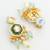gold plated green stone necklace set