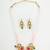 gold plated pink stone necklace set