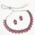 oxidized silver choker necklace set with red stone and stud earrings