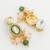 gold plated pink stone necklace set