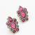oxidized silver choker necklace set with red stone and stud earrings